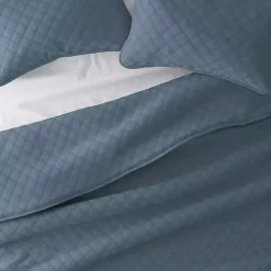 Blue Stitched Diamond 2-pc. Twin Quilt Set