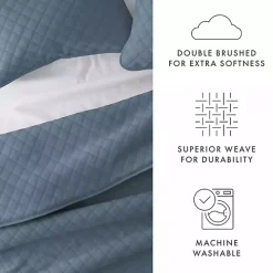 Blue Stitched Diamond 2-pc. Twin Quilt Set