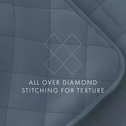 Blue Stitched Diamond 2-pc. Twin Quilt Set