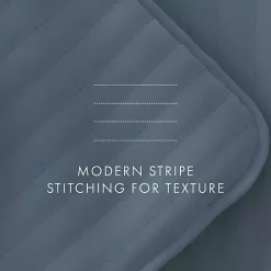 Blue Stitched Stripes 3-pc. Queen Quilt Set