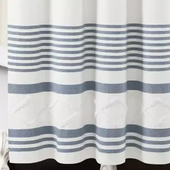 Blue Stripe Diamond Tufted Shower Curtain