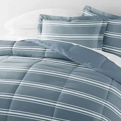 Blue Striped Reversible 3-pc. King Comforter Set