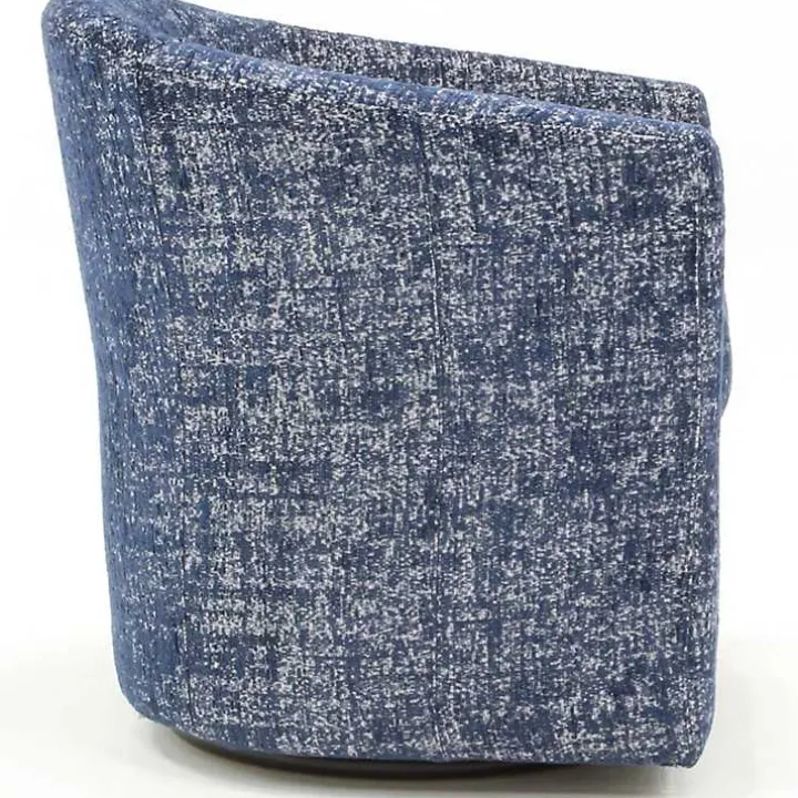 Blue Swivel Barrel Accent Chair