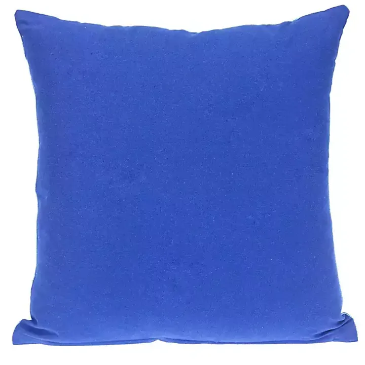 Blue Textured Velvet Pillow