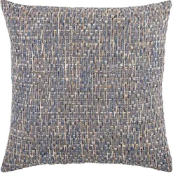 Blue Threaded Pillow, 22 in.