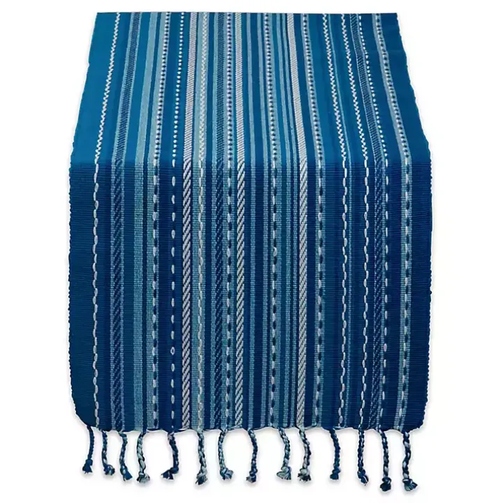 Blue Tonal Stripe Table Runner