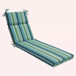 Blue Topanga Striped Outdoor Chaise Cushion