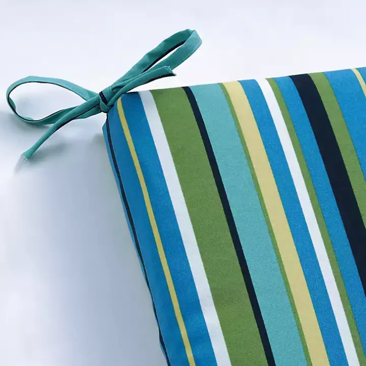 Blue Topanga Striped Outdoor Chaise Cushion