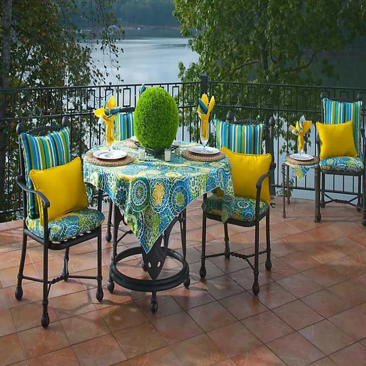 Blue Topanga Striped Outdoor Pillows, Set of 2