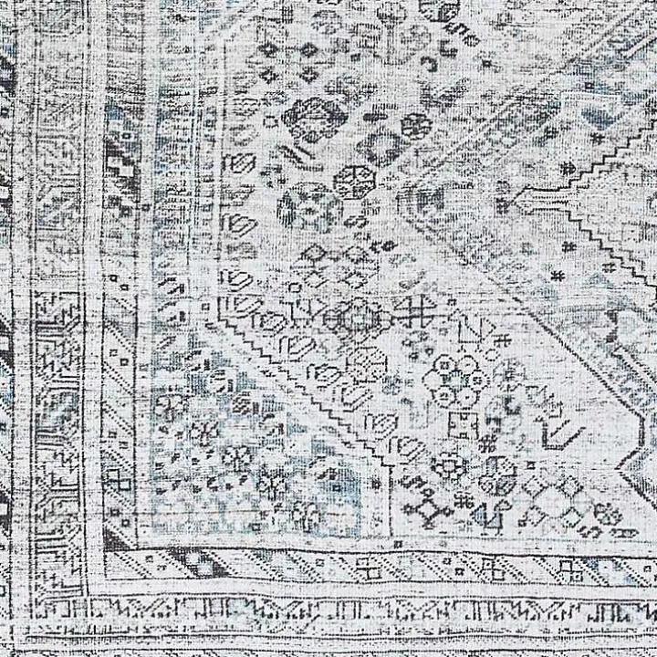 Blue Traditional Washable Area Rug, 6x9