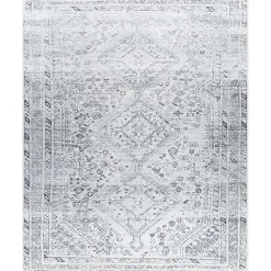 Blue Traditional Washable Area Rug, 7x10