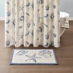 Blue Tufted Seashell Bath Runner