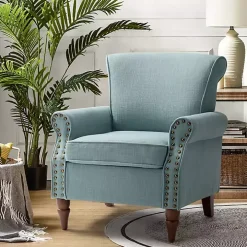 Blue Upholstered Henry Armchair