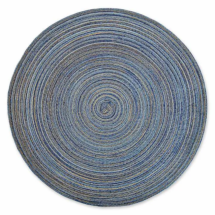 Blue Variegated Round Placemats, Set of 6