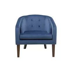 Blue Velvet Tufted Midcentury Modern Accent Chair