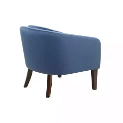 Blue Velvet Tufted Midcentury Modern Accent Chair
