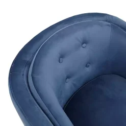 Blue Velvet Tufted Midcentury Modern Accent Chair