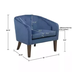 Blue Velvet Tufted Midcentury Modern Accent Chair