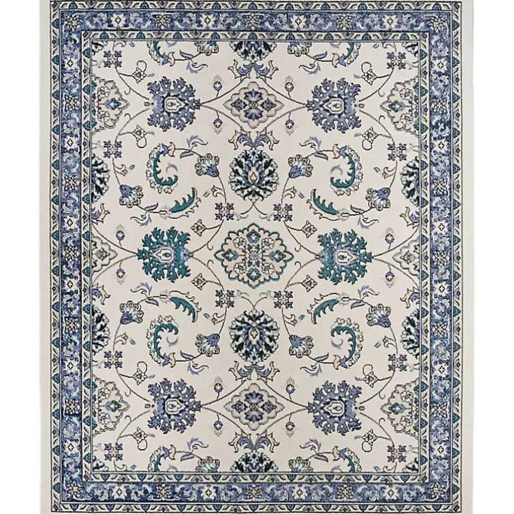 Blue Vintage Medallion Indoor/Outdoor Rug, 5x7