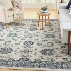 Blue Vintage Medallion Indoor/Outdoor Rug, 5x7