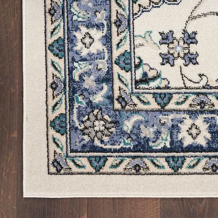 Blue Vintage Medallion Indoor/Outdoor Rug, 5x7