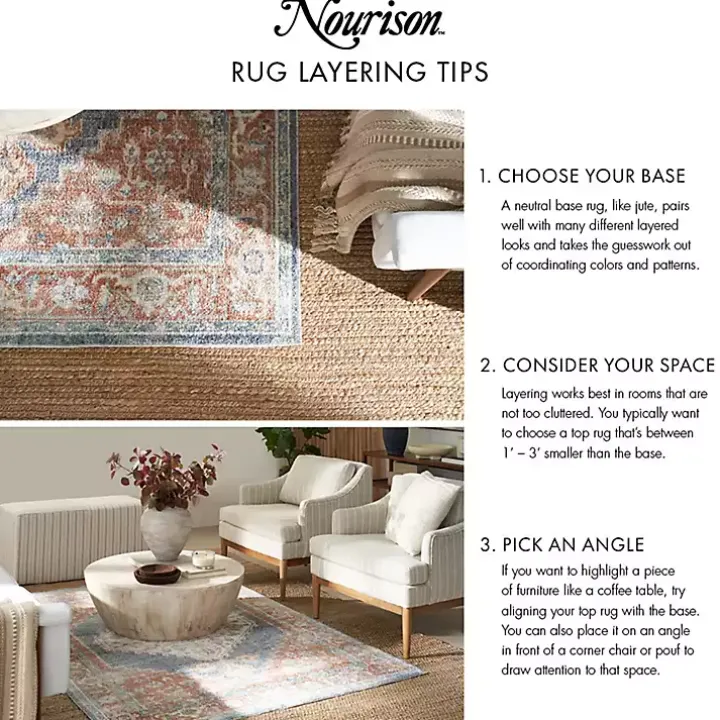 Blue Vintage Medallion Indoor/Outdoor Rug, 5x7