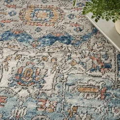 Blue Vintage Raj Area Rug, 5x7