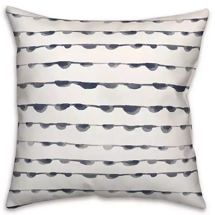 Blue Watercolor Dot Chain Pattern Pillow