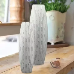 Blue Wave Wood Vase, 16 in.