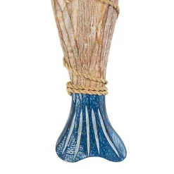 Blue Wood Fish Hanging Wall Plaques, Set of 3