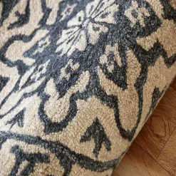 Blue Wool Mosaic Medallion Round Area Rug, 3 ft.