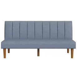 Blue Woven Channel Convertible Sofa
