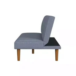 Blue Woven Channel Convertible Sofa