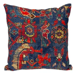 Blue Woven Tapestry Pillow