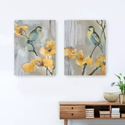 Bluebirds and Blossoms Canvas Art Prints, Set of 2