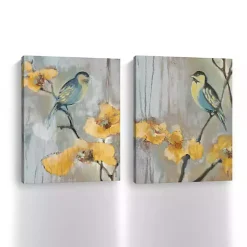 Bluebirds and Blossoms Canvas Art Prints, Set of 2
