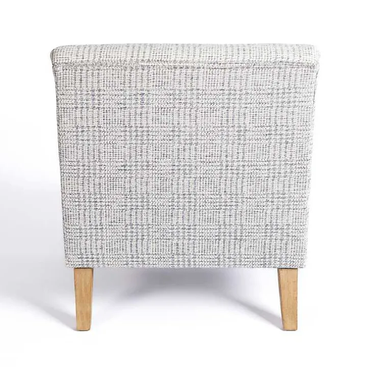 Blue-Grey Houndstooth 2-pc. Chair and Ottoman Set