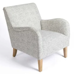 Blue-Grey Houndstooth 2-pc. Chair and Ottoman Set