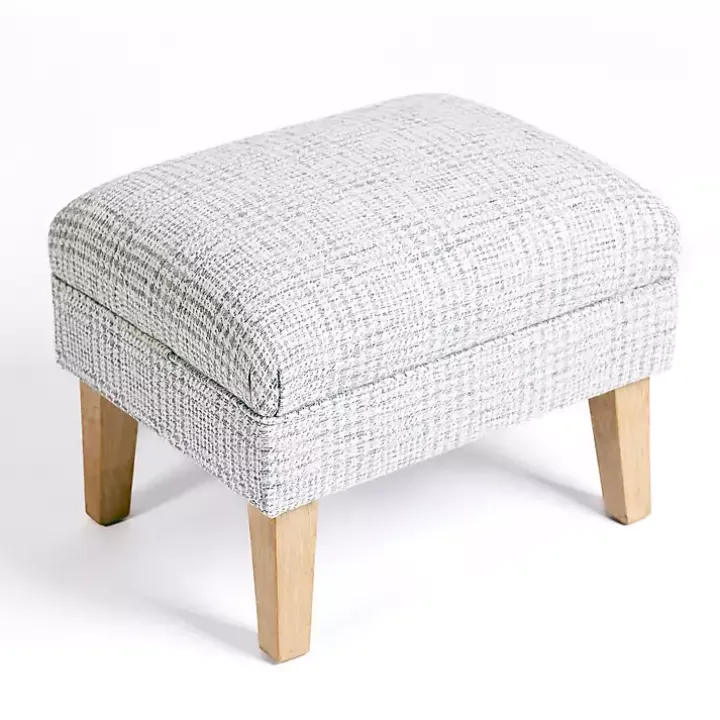 Blue-Grey Houndstooth 2-pc. Chair and Ottoman Set