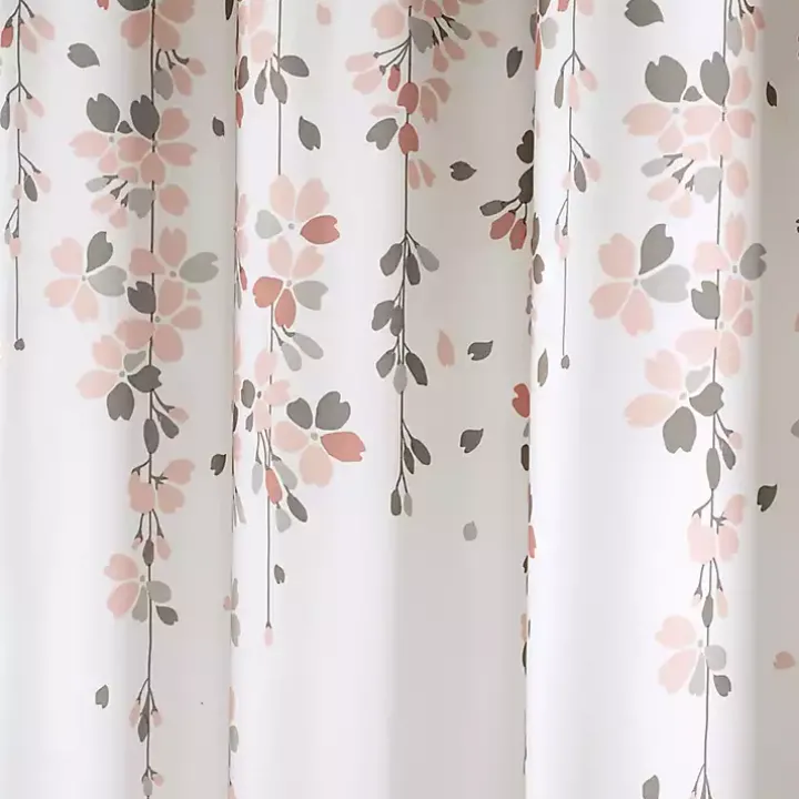 Blush and Gray Weeping Flower Shower Curtain