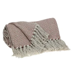 Blush Chevron Cotton Handloomed Tassel Throw