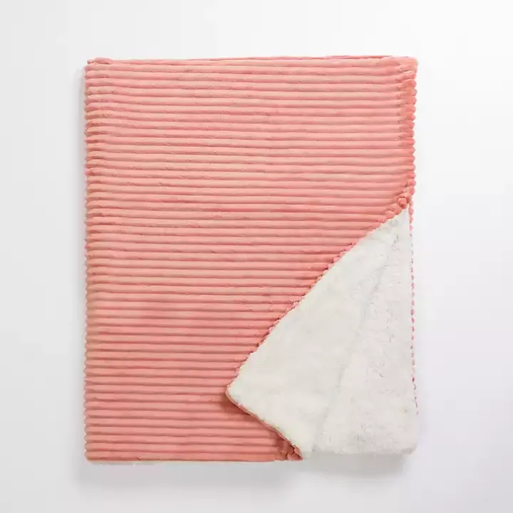 Blush Corduroy Sherpa Throw