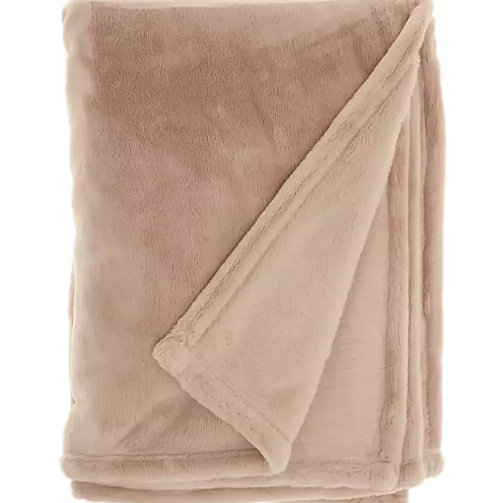 Blush Faux Sheared Mink Throw