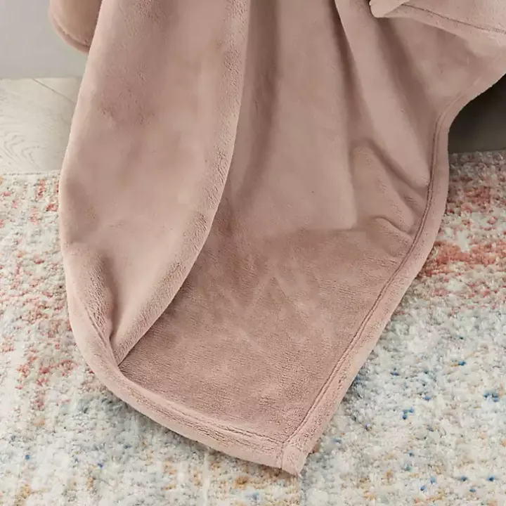 Blush Faux Sheared Mink Throw