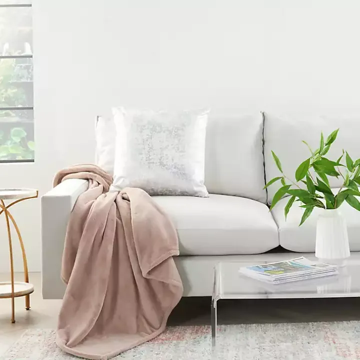 Blush Faux Sheared Mink Throw