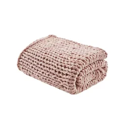 Blush Hand Made Chunky Double Knit Throw Blanket