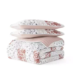 Blush Patchwork Reversible 3-pc. King Quilt Set