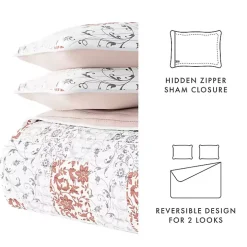 Blush Patchwork Reversible 3-pc. King Quilt Set