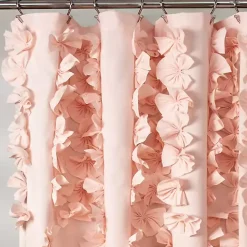 Blush Riley Cascading Bows Shower Curtain