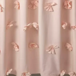 Blush Riley Cascading Bows Shower Curtain